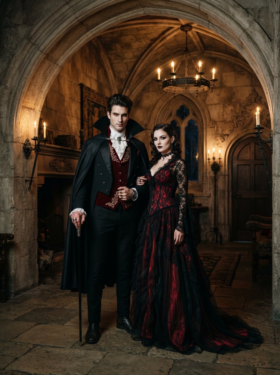 Skeleton Couple AI Halloween costume