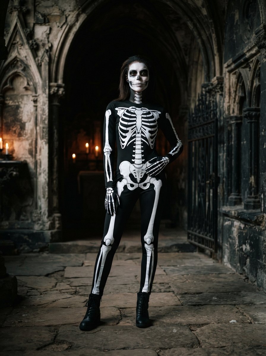 AI Halloween costume photo: Skeleton