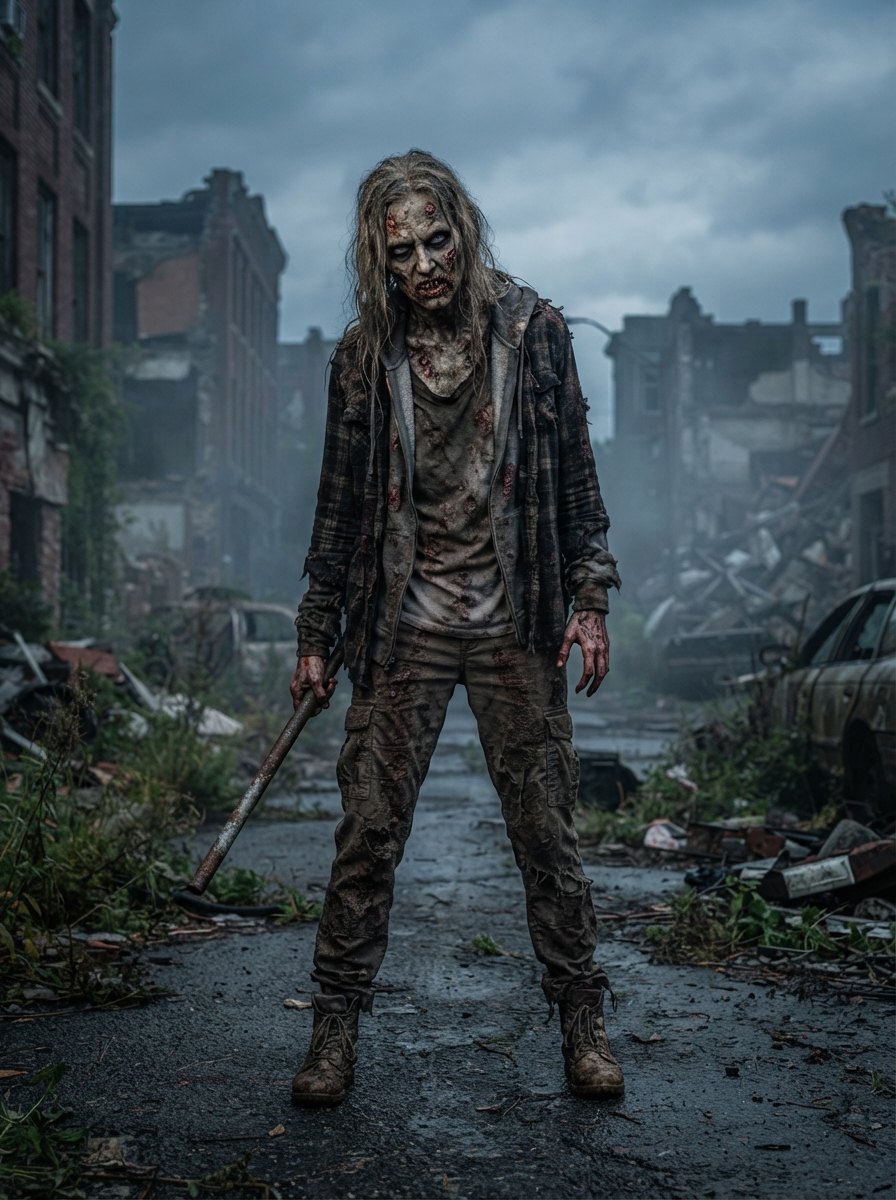 AI Halloween costume photo: Zombie